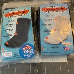 Mens/Women’s Black Extra Wide Bariatric Socks Size 14E width
